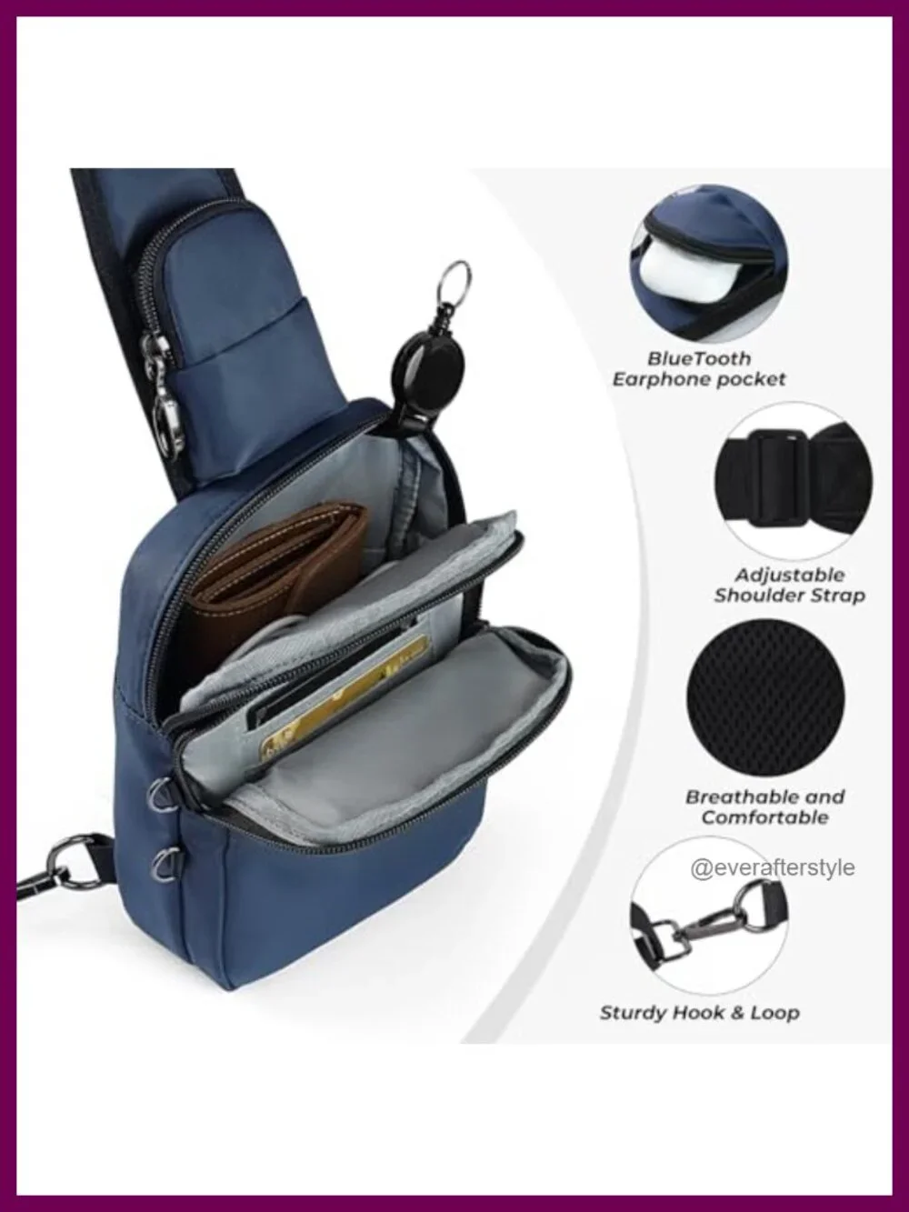 Anti-Theft Crossbody Sling Bag RFID Blocking Nylon Water-Resistant Travel